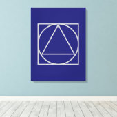 Solid Midnight Blue Square Circle Triangle Shapes Leinwanddruck (Insitu (Holzboden))