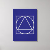 Solid Midnight Blue Square Circle Triangle Shapes Leinwanddruck (Vorderseite)