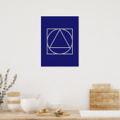 Solid Midnight Blue Square Circle Triangle Shapes Poster (Küche)