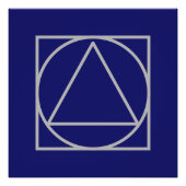 Solid Midnight Blue Square Circle Triangle Shapes Poster (Vorderseite)