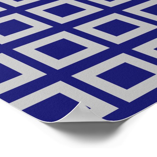Solid Midnight Blue Square Formen Poster (Ecke)