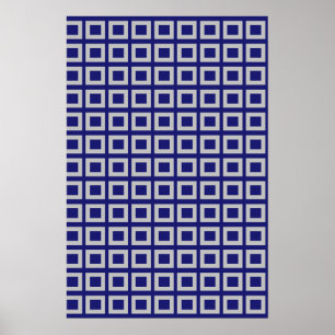 Solid Midnight Blue Square Formen Poster