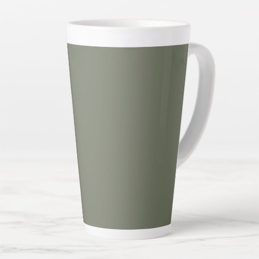 Solid Moss Green Custom Latte Tasse (Rechte Ecke)
