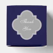 Solid Navy Blau, Dunkelgrau-Multiband-Name Geschenkschachtel (Oben)