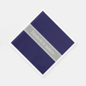 Solid Navy Blau, Dunkelgrau-Multiband-Name Serviette (Ecke)