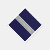 Solid Navy Blau, Dunkelgrau-Multiband-Name Serviette (Ecke)