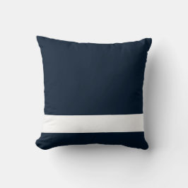 Solid Navy Blau mit weißem Unterstreifen Kissen