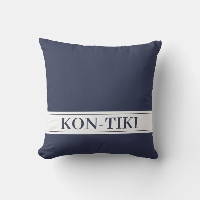 Solid Navy Blau. Name des Bootes. nautisch Kissen (Vorderseite)