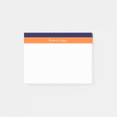 Solid Navy Blau, Pumpkin Ribbon Name Monogram Post-it Klebezettel (Vorderseite)