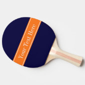 Solid Navy Blau, Pumpkin Ribbon Name Monogram Tischtennis Schläger (Seitenansicht)