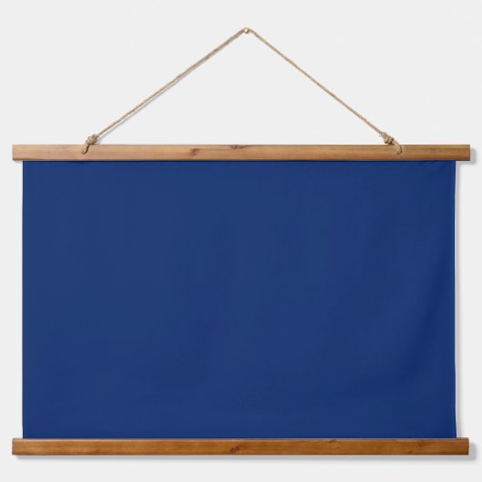 Solid Navy Blue 36"x26" Horizontal Wandteppich Mit Holzrahmen (Vorne)