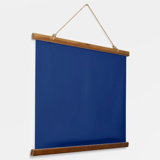 Solid Navy Blue 36"x26" Horizontal Wandteppich Mit Holzrahmen (Gewinkelt)