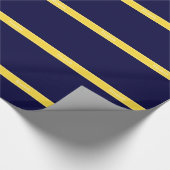 Solid Navy Blue, Ananas Ribbon Name Monogram Geschenkpapier (Ecke)