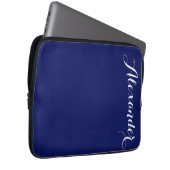 Solid Navy Blue Background, Name Monogram Laptopschutzhülle (Vorne Rechts)