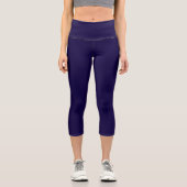 Solid Navy Blue Capri Leggings (Vorderseite)