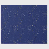 Solid Navy Blue Gift Wrap Paper with Gold Paint Geschenkpapier (Flach)