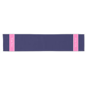 Solid Navy Blue Hot Pink #2 Multiband Name Monogra Kurzer Tischläufer (Horizontal)