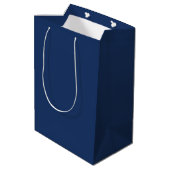 Solid Navy Blue Jeden Anlaß Medium Geschenktasche Mittlere Geschenktüte (Rückseite Schrägansicht)