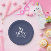 Solid Navy Blue Nautical Baby Shower Paper Teller (Party)