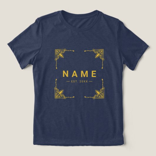 Solid Navy-Tri-Blend-Shirt für Ihren Text Tri-Blend Shirt (Design Vorderseite)