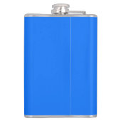 Solid Neon Blue Individuelle Name Monogramm Flachmann (Rückseite)