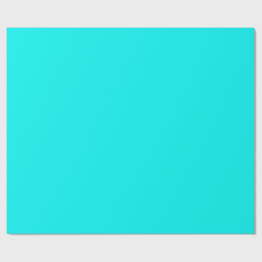 Solid Neon bright Aqua Geschenkpapier (Flach)
