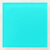 Solid neon bright aqua glasuntersetzer (Vorderseite)