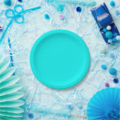 Solid Neon bright Aqua Pappteller (Party)