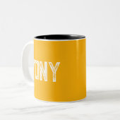 Solid Neon Bright Orange Individuelle Name Monogra Zweifarbige Tasse (Vorderseite Links)