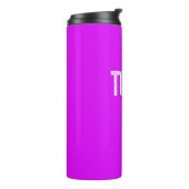 Solid Neon Lila Individuelle Name Monogramm Thermosbecher (Nach links gedreht)