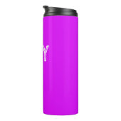 Solid Neon Lila Individuelle Name Monogramm Thermosbecher (Nach rechts gedreht)