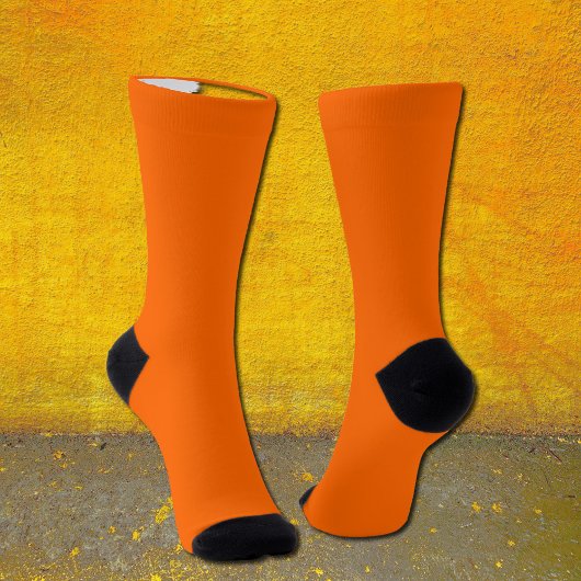 Solid Neon Orange Socks – Customizable  Socken