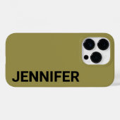 Solid Offbeat Green Individuelle Name Case-Mate iPhone Hülle (Rückseite (Horizontal))