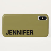 Solid Offbeat Green Individuelle Name Case-Mate iPhone Hülle (Rückseite (Horizontal))