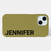 Solid Offbeat Green Individuelle Name Case-Mate iPhone Hülle (Rückseite (Horizontal))