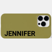 Solid Offbeat Green Individuelle Name Case-Mate iPhone Hülle (Rückseite (Horizontal))