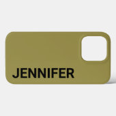 Solid Offbeat Green Individuelle Name Case-Mate iPhone Hülle (Rückseite (Horizontal))