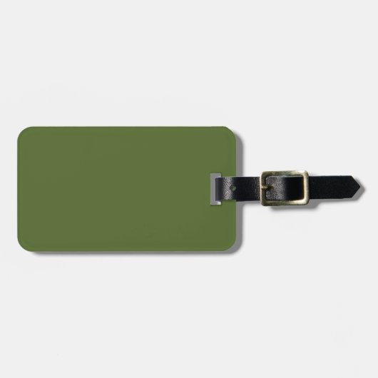Solid Olive Green Gepäckanhänger (Vorderseite horizontal)