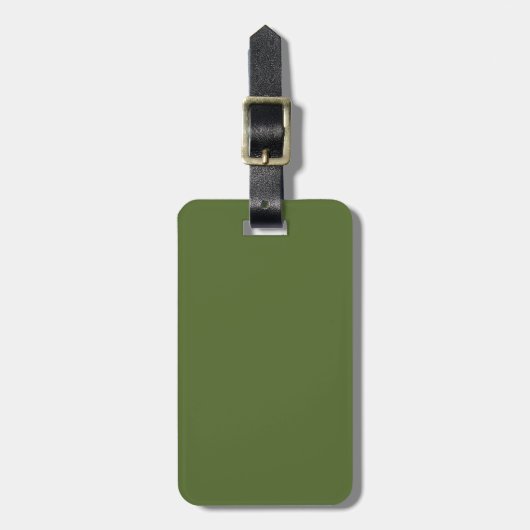 Solid Olive Green Gepäckanhänger (Vorderseite vertikal)