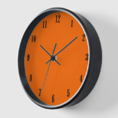 Solid Orange Black Numbers Wanduhr (Winkel)