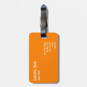 Solid Orange Business Traveller Gepäckanhänger (Rückseite vertikal)