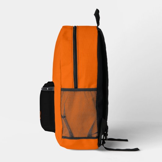 Solid Orange persönlicher Name Bedruckter Rucksack (Rechts)