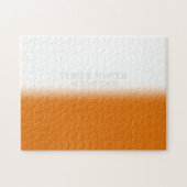 Solid Orange und White Secret Message Personalisie Puzzle (Horizontal)