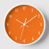 Solid Orange White Numbers Uhr (Vorderseite)