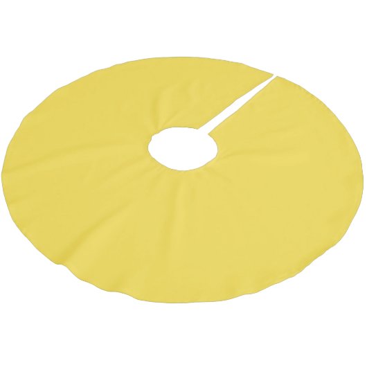 Solid pastel banana yellow polyester weihnachtsbaumdecke (Schrägansicht)