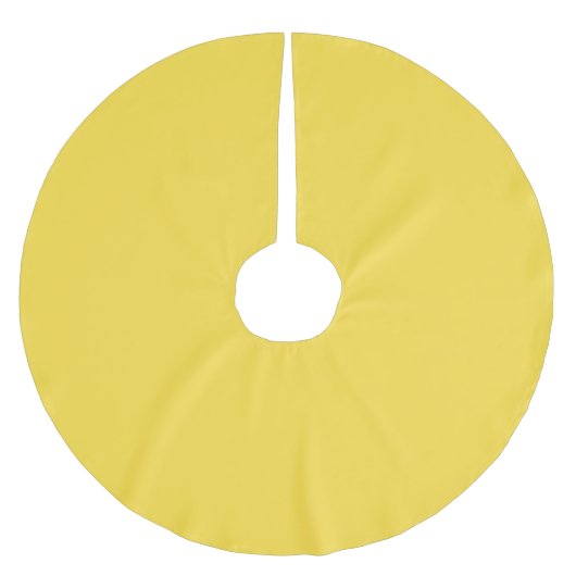 Solid pastel banana yellow polyester weihnachtsbaumdecke (Vorderseite)