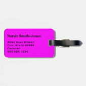 Solid Pink Gepäckanhänger (Rückseite horizontal)