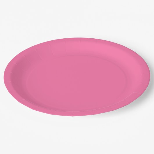 Solid Pink Pappteller (Schrägansicht)