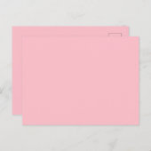 Solid Pink Post Card Personalized Greeting Design Postkarte (Vorne/Hinten)