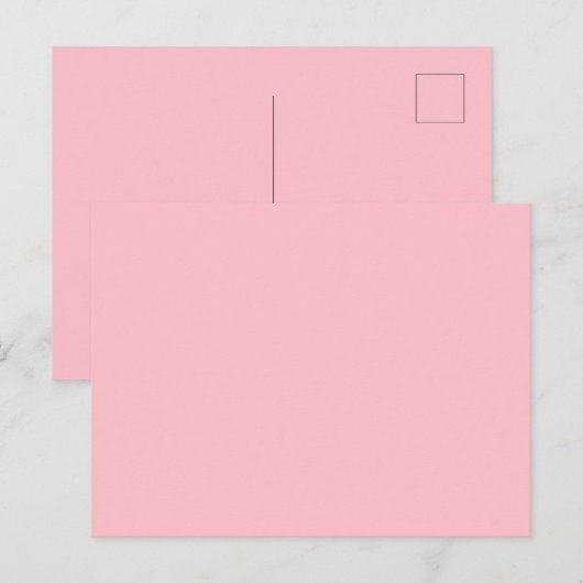 Solid Pink Post Card Personalized Greeting Design Postkarte (Vorne/Hinten)